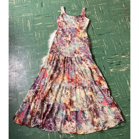 Jones New York Dress Floral Maxi Romantic Dress Sz 2 Lined Tiered 90’s Coquette - Picture 8 of 12